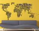 World Map Country Names  Wall Stickers